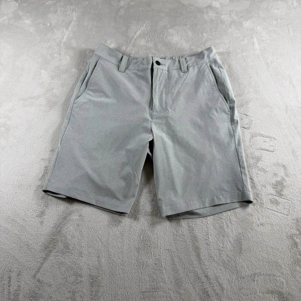 Banana Republic Mens Chino Shorts Size 32 Gray Elastic Waist Casual Summer